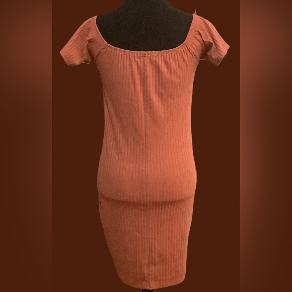 Say What? Brown Ribbed Buttoned Mini Dress - Picture 2 of 3